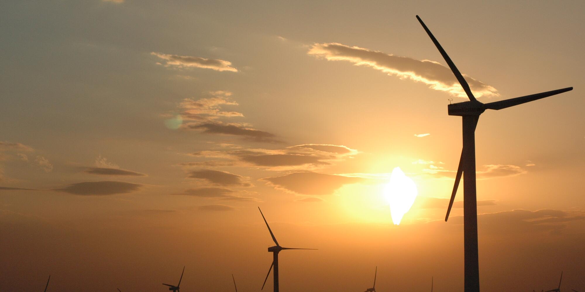 Wind Turbines in the Sunset