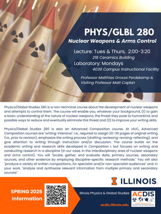 Physics 280 information, lectures on Tuesday and Thursdays in ceramics building. Labs on Mondays.